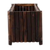 Outsunny 48" x 20" x 18" Raised Planter Box from Split Logs with Drainage Holes