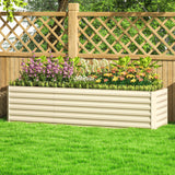 Outsunny 8' x 2' x 2' Galvanized Metal Raised Garden Bed, Cream