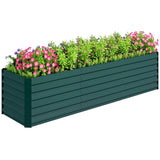 Outsunny 8' x 2' x 2' Galvanized Metal Raised Garden Bed, Green