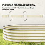 Outsunny 7' x 3' x 1' Raised Garden Bed Set, with Metal Plant Stakes, Cream