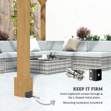 Outsunny 10' x 12' Wood Frame Pergola, Dark Brown