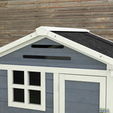 PawHut 76" Wooden Chicken Coop with Outdoor Run, Nesting Box, Tray, Door