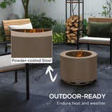 Outsunny Wood-Burning Smokeless Fire Pit, 19" Diameter, Stainless Steel Shell, Bronze