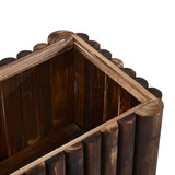 Outsunny 48" x 20" x 18" Raised Planter Box from Split Logs with Drainage Holes