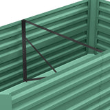 Outsunny 6' x 3' x 2' Galvanized Metal Raised Garden Bed Reinforced Rods, Green