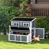 PawHut 39" Wooden Chicken Coop with Nesting Box, Pull-Out Tray, Waterproof Roof, for 4-6 Chickens