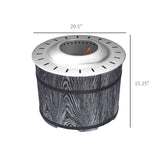 Outsunny Wood-Burning Smokeless Fire Pit, Magnesium Oxide Shell, Portable with Mat, Black