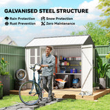 Outsunny 8' x 6' Metal Storage Shed, with Double Swing Doors, Air Vents, Window, White