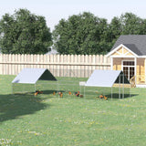 PawHut 10' x 26' x 6.5' Steel Frame Chicken Run with Waterproof and Anti-UV Cover, Lockable Door