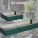 Outsunny 8' x 3' x 1' Galvanized Metal Raised Garden Bed, Green