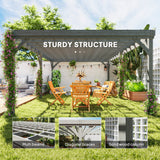 Outsunny 12' x 20' Wooden Pergola, Gray