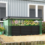 Outsunny 7.5' x 3.5' x 2' Galvanized Metal Raised Garden Bed with Crop Cage and Shade Cloth, Dark Gray