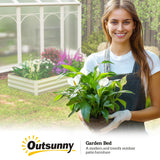 Outsunny 8' x 3' x 1' Galvanized Metal Raised Garden Bed, Silver