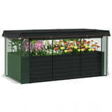 Outsunny 7.5' x 3.5' x 2' Galvanized Metal Raised Garden Bed with Crop Cage and Shade Cloth, Dark Gray