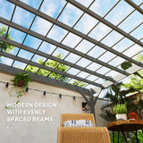 Outsunny 12' x 20' Wooden Pergola, Gray