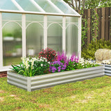 Outsunny 8' x 3' x 1' Galvanized Metal Raised Garden Bed, Silver