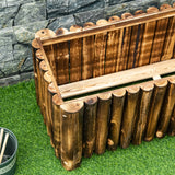 Outsunny 48" x 20" x 18" Raised Planter Box from Split Logs with Drainage Holes