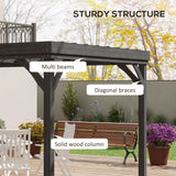 Outsunny 10' x 20' Wooden Pergola, Brown