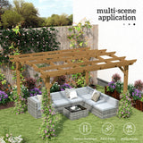 Outsunny 10' x 12' Wood Frame Pergola, Dark Brown