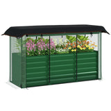 Outsunny 6' x 2' x 2' Galvanized Metal Raised Garden Bed with Crop Cage and Shade Cloth, Green