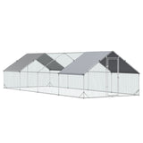 PawHut 10' x 26' x 6.5' Steel Frame Chicken Run with Waterproof and Anti-UV Cover, Lockable Door
