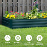 Outsunny 8' x 3' x 1' Galvanized Metal Raised Garden Bed, Green