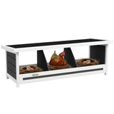 PawHut Wood Nesting Boxes Chicken Coop Accessories for Up to 3 Chickens, Gray