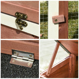 PawHut Wooden Chicken Coop With Henhouse, Nesting Box, Double Runs, Asphalt Roof, Ramp