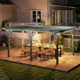 Outsunny 12' x 16' Wood Frame Pergola, Gray