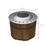 Outsunny Wood-Burning Smokeless Fire Pit, Magnesium Oxide Shell, Portable with Mat, Brown