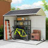 Outsunny 8' x 6' Metal Garden Storage Shed, with Double Swing Doors, Air Vents, Window, Dark Gray