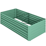 Outsunny 6' x 3' x 2' Galvanized Metal Raised Garden Bed Reinforced Rods, Green