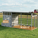 PawHut Large Chicken Coop With Walk-in Outdoor Chicken House with Run, Nesting Box, Waterproof Roof, Perches, 10 - 15 Chickens
