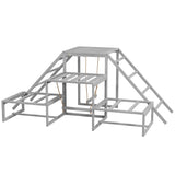PawHut Chicken Chicken Activity Play Struture With Wood Stand, Ladder Platforms, for 10-15 Chickens