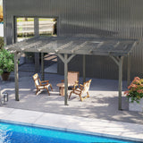 Outsunny 12' x 16' Wood Frame Pergola, Gray