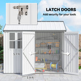 Outsunny 8' x 6' Metal Storage Shed, with Double Swing Doors, Air Vents, Window, White