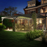 Outsunny 12' x 20' Wooden Pergola, Gray