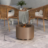 Outsunny Wood-Burning Smokeless Fire Pit, 19" Diameter, Stainless Steel Shell, Bronze
