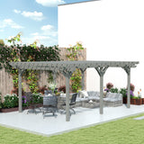 Outsunny 12' x 16' Wood Frame Pergola, Gray