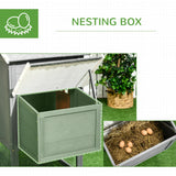 PawHut 118" Large Wooden Chicken Coop for 3-6 Chickens with Asphalt Roof, with Henhouse, Run, Slide-Out Tray and Nesting Box, Gray