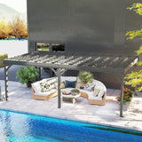 Outsunny 12' x 20' Wooden Pergola, Gray