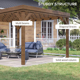 Outsunny 10' x 20' Wooden Pergola, Brown
