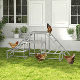 PawHut Chicken Chicken Activity Play Struture With Wood Stand, Ladder Platforms, for 10-15 Chickens