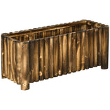 Outsunny 48" x 20" x 18" Raised Planter Box from Split Logs with Drainage Holes