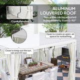 Outsunny 10' x 13' Outdoor Retractable Pergola with Sun Shade, Aluminum Louvered Top, Curtains, Netting, White