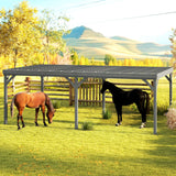 Outsunny 12' x 20' Wooden Pergola, Gray