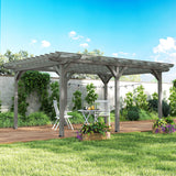 Outsunny 12' x 16' Wood Frame Pergola, Gray