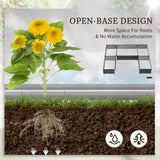Outsunny 8' x 8' x 1' Galvanized Metal Raised Garden Bed, Customizable Layout, Gray