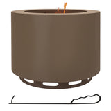Outsunny Wood-Burning Smokeless Fire Pit, 19" Diameter, Stainless Steel Shell, Bronze