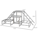 PawHut Chicken Chicken Activity Play Struture With Wood Stand, Ladder Platforms, for 10-15 Chickens